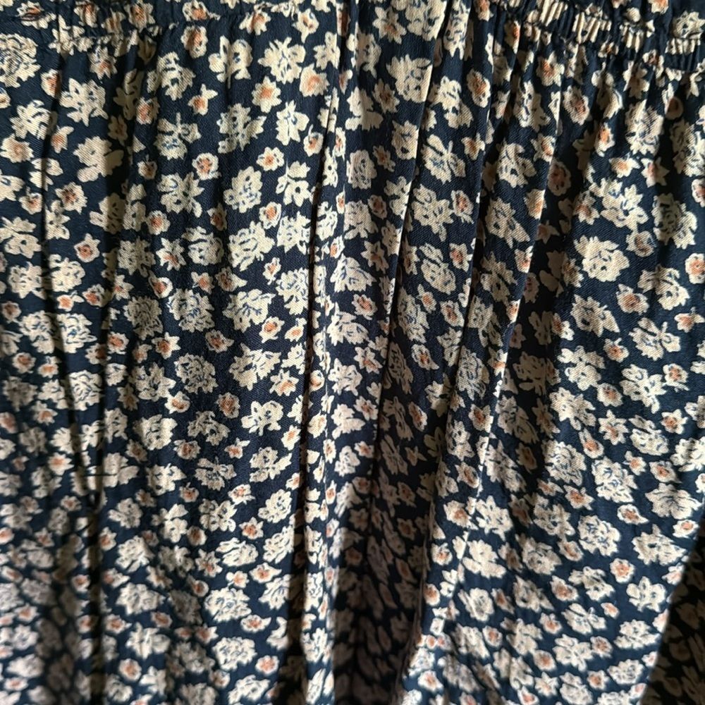 Angie Boho Blue Floral Short Sleeve Midi Dress Size L - Picture 5 of 6